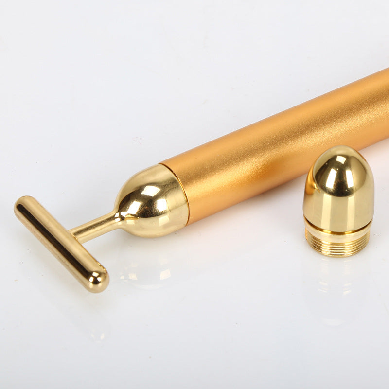 Face 24K Gold Vibration Pulse Beauty Bar Firming Facial Roller Massager Stick Lift Skin Tightening Wrinkles Pen